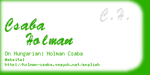 csaba holman business card